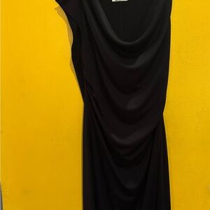 Elegant Black Draped Dress
